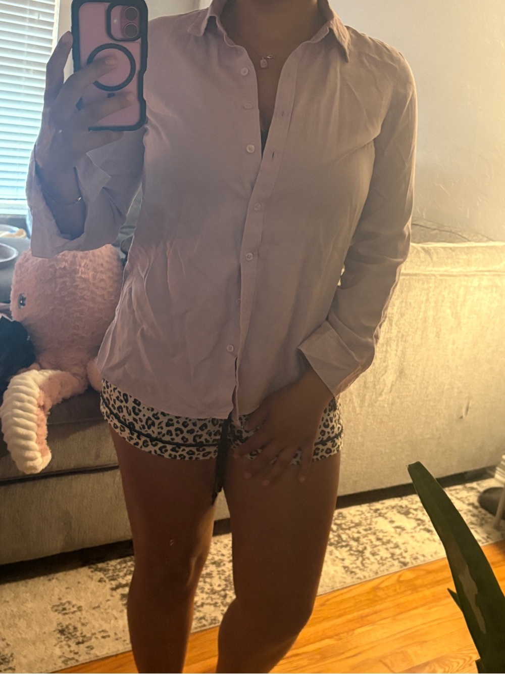 Classic Women's Button-Up Shirt in Light Lavender